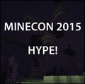 Plakat MineCon 2015, na którym widnieją drzewa refrenusu.