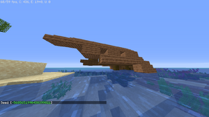 Częściowo lewitujący nad wodą wrak statku.png